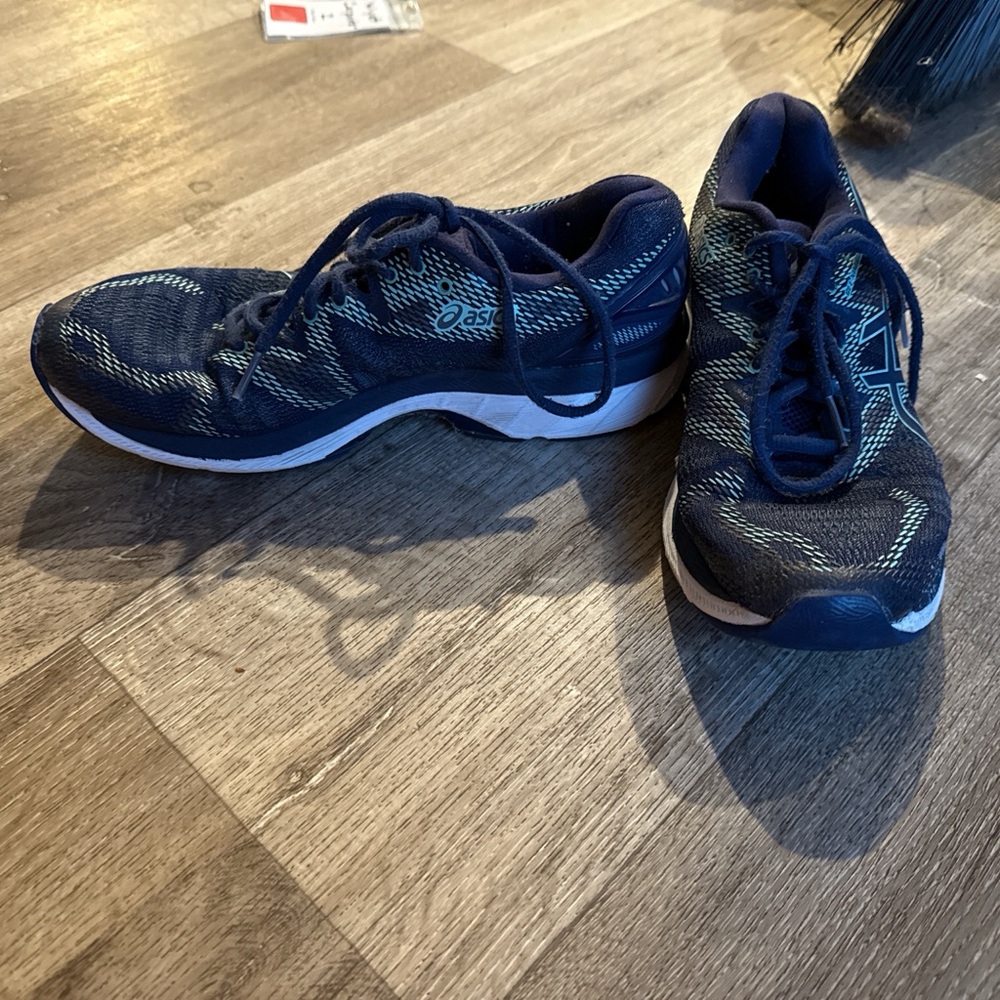 Asics Blue and White Athletic Sneakers